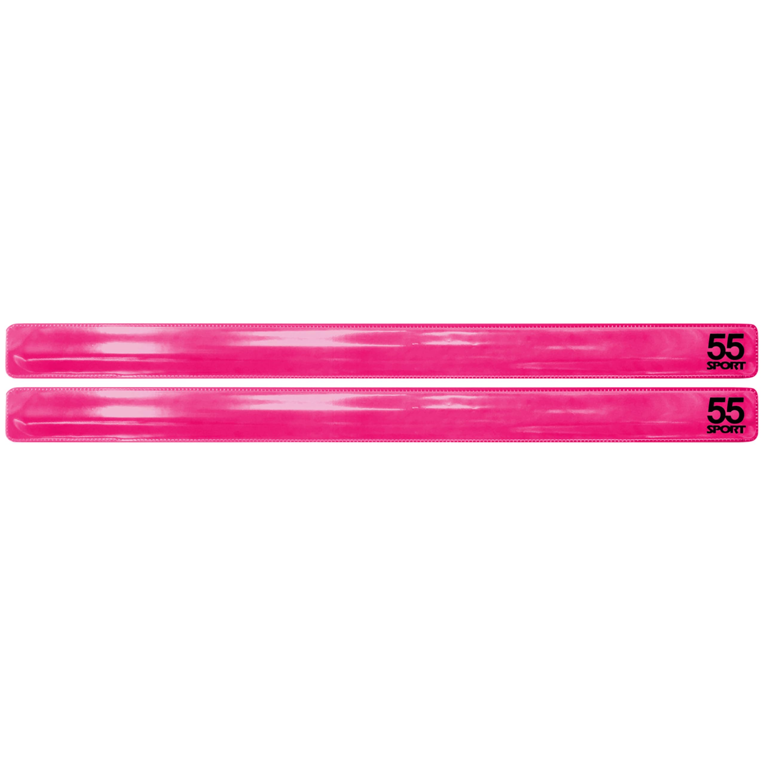 55 Sport Highly Reflective Hi-Vis Slap On Wrist/Ankle Bands - Hot Pink - 2 Pack