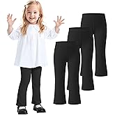 ZUEMET 3 Pack Baby Girls Flare Leggings Toddler Bell Bottoms Pants Infant Girl Soft Cotton Clothes Size 18M-5T