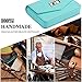 FYY Business Card Holder, Handmade Premium Leather Business Name Card Case Universal Card Holder with Magnetic Closure (Hold 30 pics of Cards) Mint Green