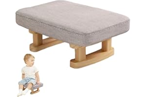 Foot Stools Ottoman, 16x12x7 Inch Ottoman Foot Rest with Removable Padded Seat, Non Slip Small Footstool with Wooden Legs for