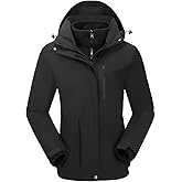 CAMELSPORTS Womens Ski Jackets Waterproof Fleece Snow Coat 3 in 1 Snowboarding Jackets Winter Warm Windbreaker Raincoat