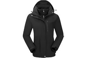 CAMELSPORTS Womens Ski Jackets Waterproof Fleece Snow Coat 3 in 1 Snowboarding Jackets Winter Warm Windbreaker Raincoat