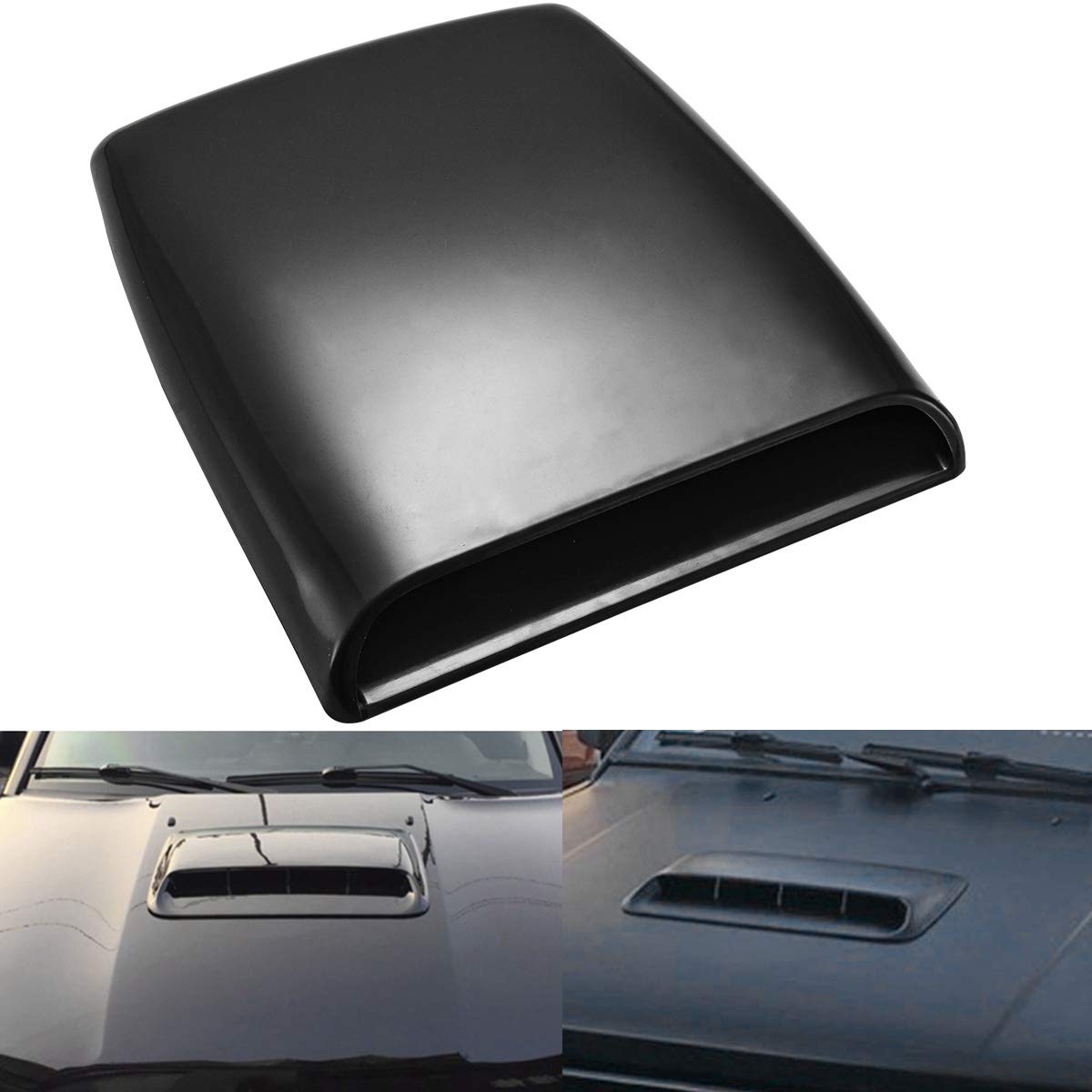 Photo 1 of KATUR Universal Car Decorative Air Flow Intake Hood Scoop Vent Turbo Bonnet Cover Black