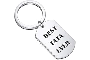 Lywjyb Birdgot Father's Day Gift for Grandpa Best TATA Ever Gift Grandpa Gift from Grandson Granddaughter TATA Keychain