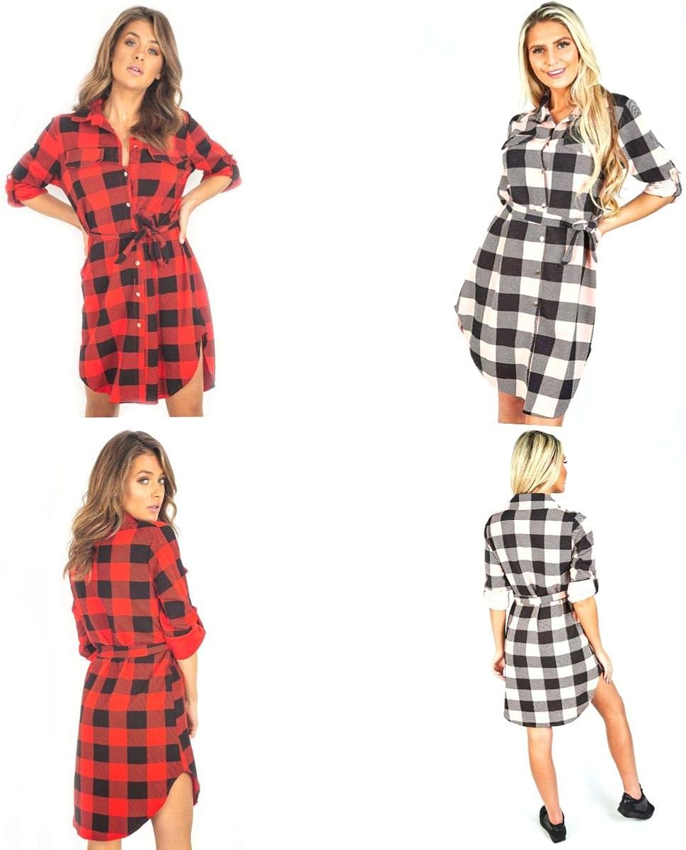 ladies tartan shirt dress