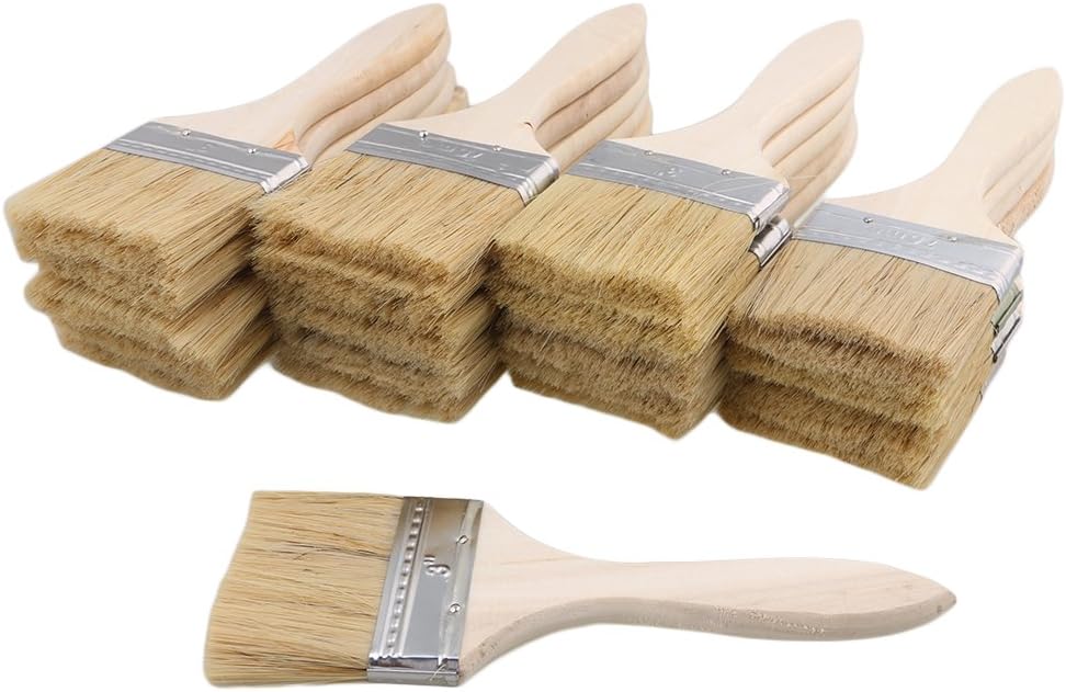 20PCS Paint and Chip Paint Brushes 3Inch for Paint Stains, Varnishes, Glues, and Gesso (wood handle) - Image 5