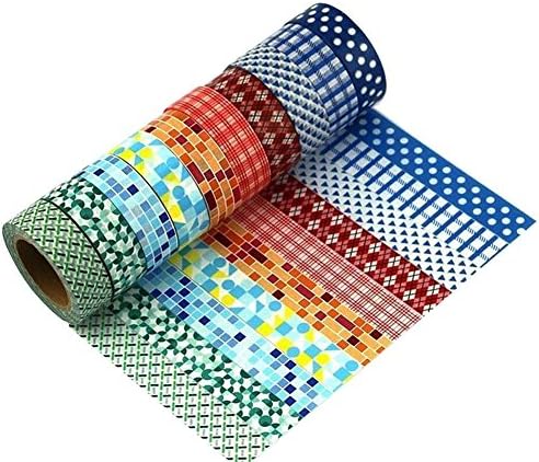 Colored Masking Tape, NaTape Colorful Paint Tape for Kids, Students DIY Rainbow Sticker, Arts and Crafts, Scrapbook