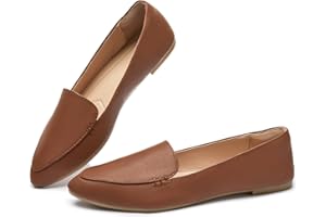 FINIWOR Loafers for Women Flats Shoes Women Pointed Toe Dress Shoes Comfortable Memory Foam Penny Loafers Slip On Shoes