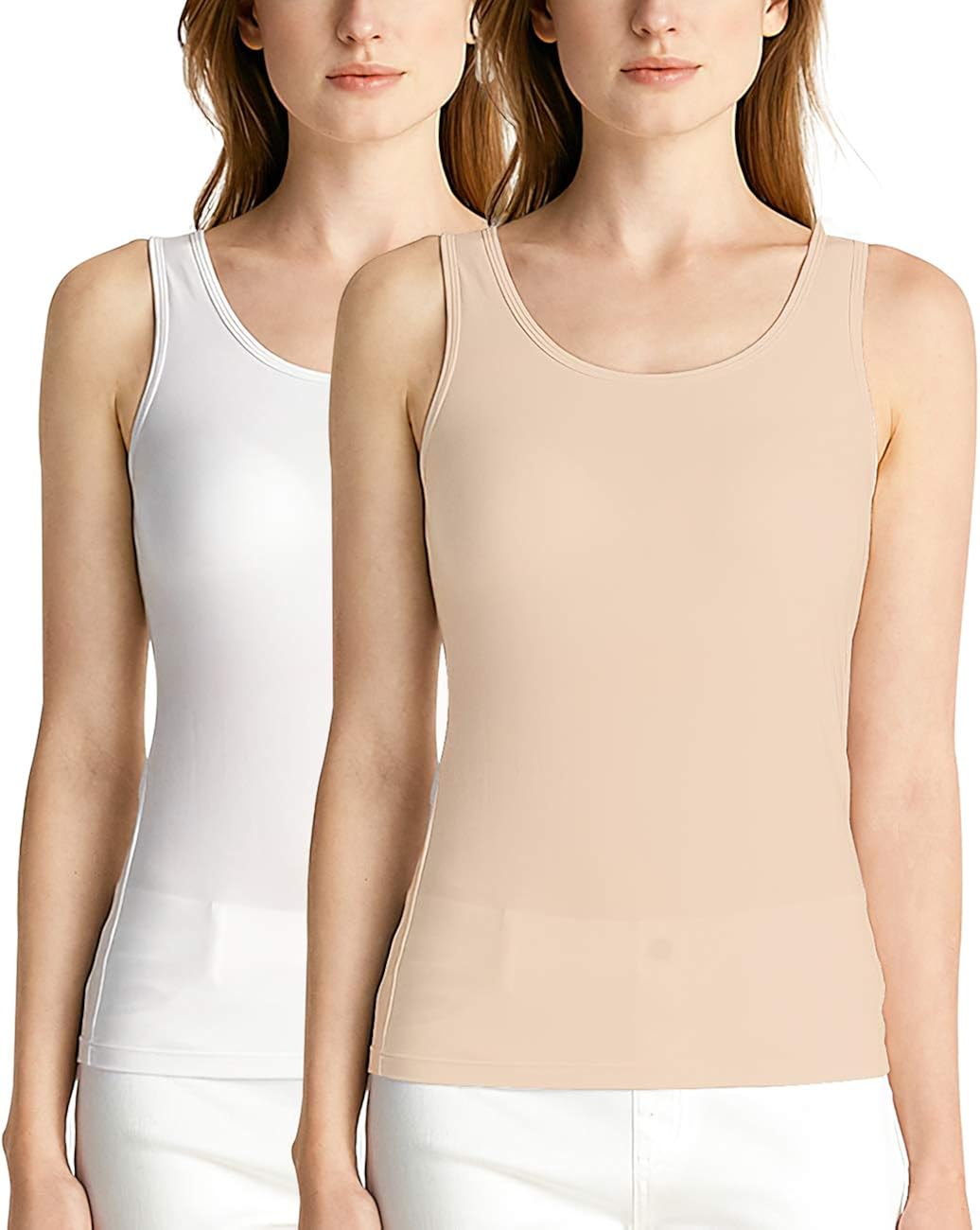 Ritera Womens Tank Tops Built in Bra Casual Sleeveless Basic Undershirt