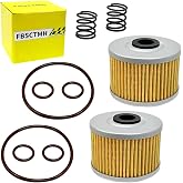 2Pcs Oil Filter Kit Compatible with Honda XR250R XR350R XR400R XR500R XR600R XR650L 1983-2024 Fourtrax 300 TRX300 TRX300FW 1988-1997 TRX300EX 1993-1997