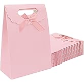 Patdefie gift bags with handles small size 7×4×10 inch 16pcs medium size for birthday,party,favor,wedding,anniversary (pink)
