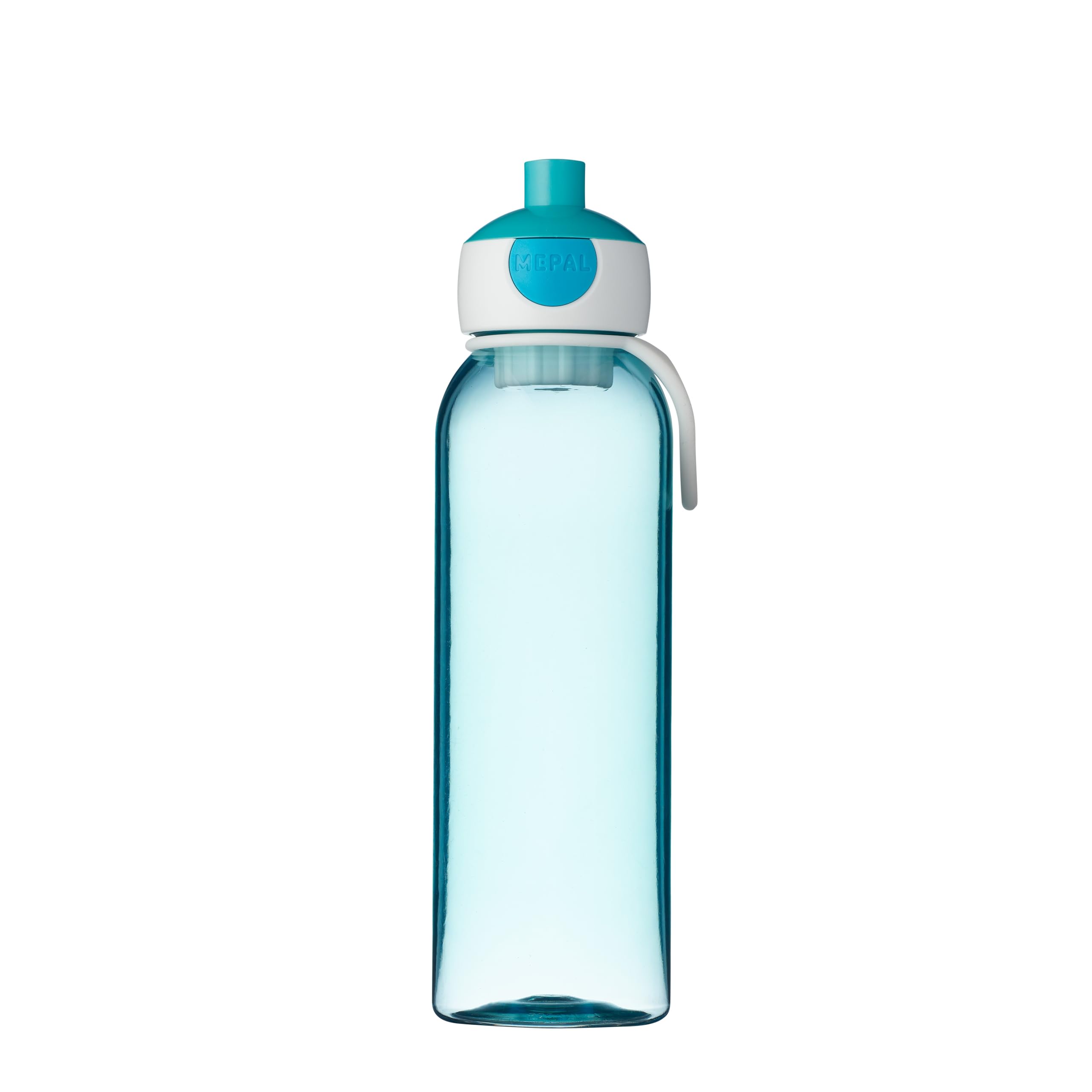 Mepal - Water Bottle Pop-Up Campus - Leak Proof Water Bottle for School & On The Go - Transparent Drinking Bottle - BPA-free & Dishwasher Safe - 500 ml - Turquoise
