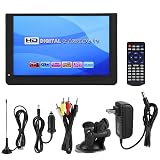 Tangxi Portable 12in Color Screen 1080P Car Digital TV,Built in Antennas, AV in/Out, SD/MMC Card, USB Port, VGA, Headset Plug,ATV/UHF/VHF Stereo Car Television