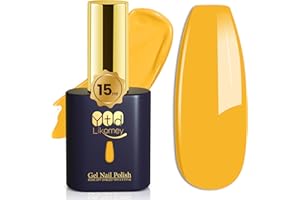 YTD Likomey Gel Polish,15ml Lemon Yellow UV Nails Gel,Salon Home DIY Nail Art Manicure and Pedicure Mustard Yellow Gel Varnish,CS014