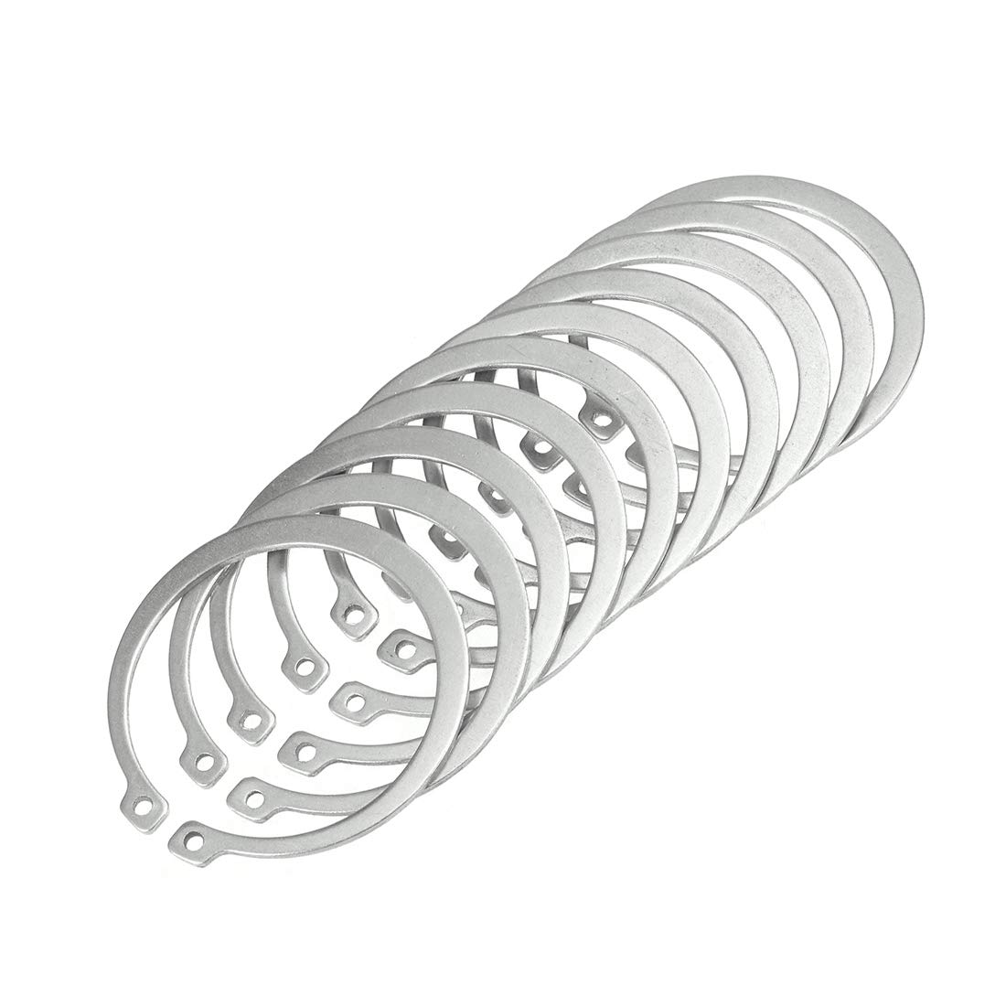 uxcell 65mm External Circlips C-Clip Retaining Shaft Snap Rings 304 Stainless Steel 10pcs