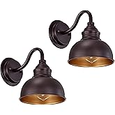 ACLand Farmhouse Vanity Wall Sconce, Industrial Gooseneck Barn Light Fixture, Oil Rubbed Bronze Wall Lamps for Bedroom, Bathr