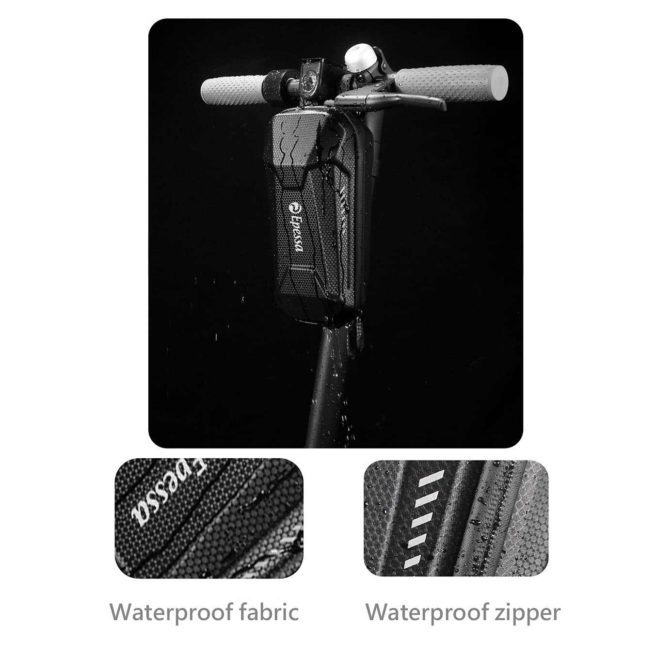 Epessa Scooter Storage Bag,Scooter Handlebar Bag,Front Hanging Bag Compatible with Mijia M365/M365 Pro/Segway ES1/ES2/ES3 Fit for Carrying Charger Tools Repair Tools|Large Capacity|EVA Material (3L)