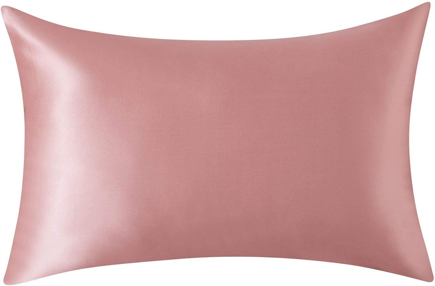 SLPBABY 100% Natural Pure Silk Pillowcase for Hair and Skin, Both Side 19 Momme Silk, Luxury Smooth Satin Pillowcase Cover with Hidden Zipper (King, Coral)