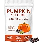 Tcairzl Pumpkin Seed Oil with Saw Palmetto 300 Softgels, Essential Fatty Acids & Phytosterols, Supports Hair, Urinary, Bladder & Prostate Health, Non-GMO Cold Pressed Pure Virgin Oil (1pc)