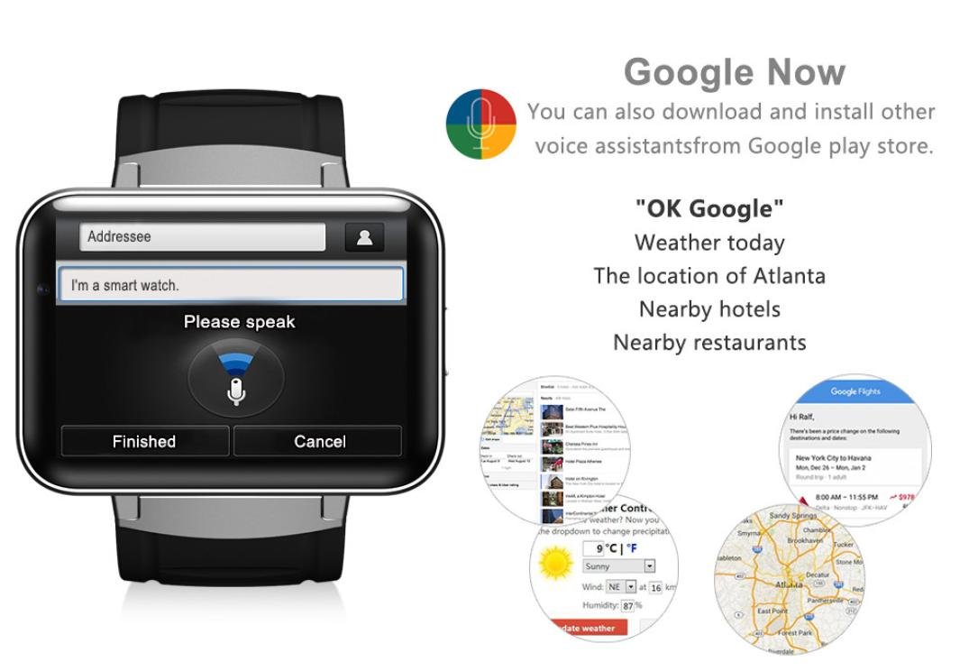 Android Smartwatches, Bestpriceam DM98 Bluetooth 3G Android Smart Watch SIM Phone 4GB Front Camera Dual Core (Silver)