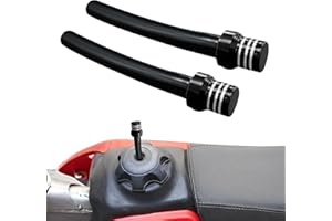SOMUCH 2PCS Universal CNC Gas Cap Vent Hose with Check Ball Valve, Aluminum Tank Breather Tube for 50cc 70cc 110cc 125cc ATV, Dirt Bike, Motorcycle Parts and Accessories (Black)