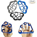 Airisland Finger Stretcher Hand Resistance Bands Hand Extensor Exerciser Finger Grip Strengthener Strength Trainer Gripper set for Arthritis Carpal Tunnel Exercise Guitar and Rock Climbing 3pcs