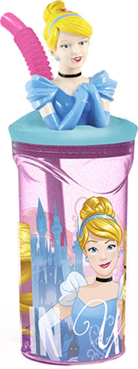 Kids 3D Character Drinking Tumbler Water Bottle with Expanding Straw (Princess)