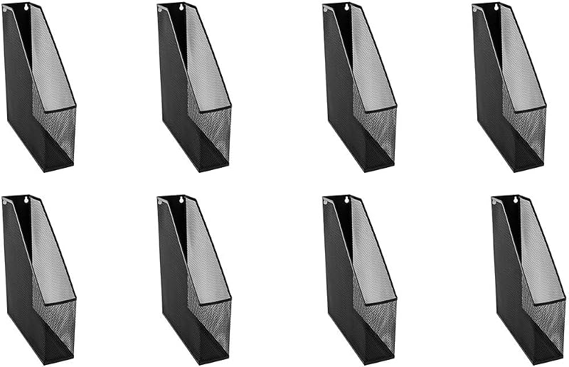 Osco Wiremesh Magazine Rack 8 Pack Black High-Density Steel Desk Organizer
