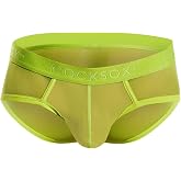 Cocksox Men's New Italian Fabric Contour Pouch Sports Brief (Medium, Citrus Green) (CX76ME)