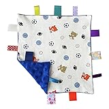 G-Tree Baby Boy Blue Tag Security Blanket, Soft