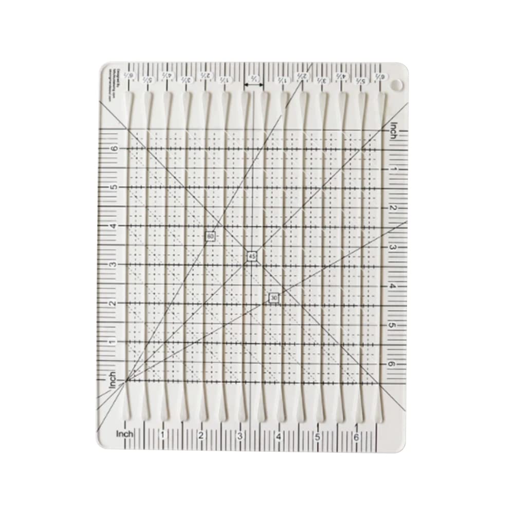 5 in 1 Quilt Cutting Ruler, Squared Template, Non-Slip Acrylic Quilting and Sewing Ruler for Fabric Cutting, Crafts