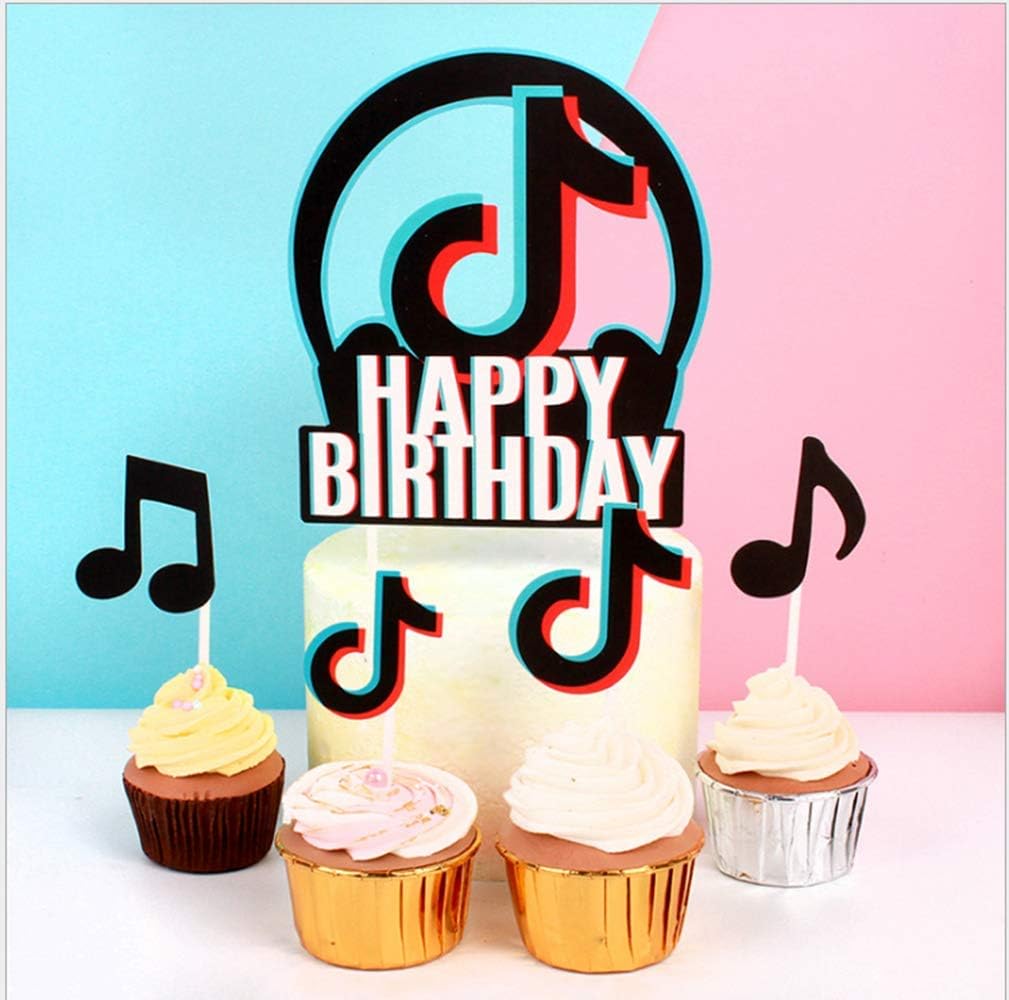 Birthday Parties Social Tik Tok Party Decorations Social Gatherings Tik Tok Happy Birthday Cake Topper 13 Pcs Tik Tok Photo Propsfor Music Party Decorations Party Supplies Toys Games Thepodsatstreamvale Com