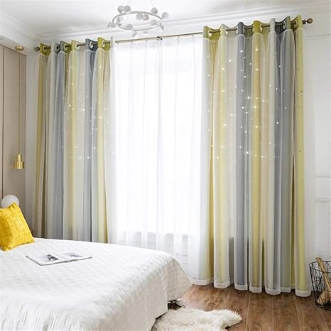 Jiaqi Curtain Decoration Full Blackout Double Curtain Girl