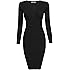 Tom's Ware Womens Stylish Surplice Wrap Bodycon Knit Midi Dress