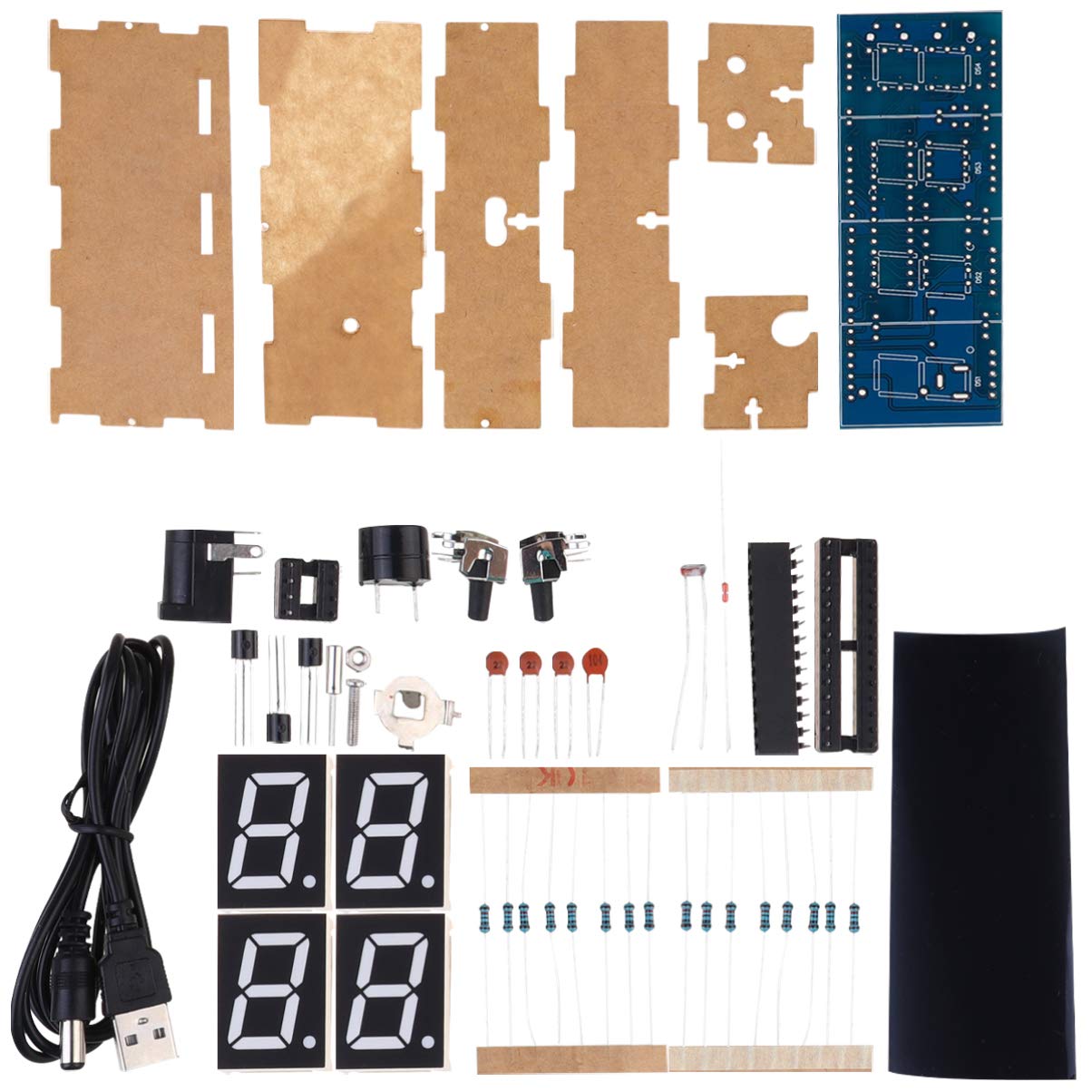 TOYANDONA DIY Digital Clock Kit LED Electronic Soldering Clock Electronic Board for Learning Beginner Enthusiast (Red)