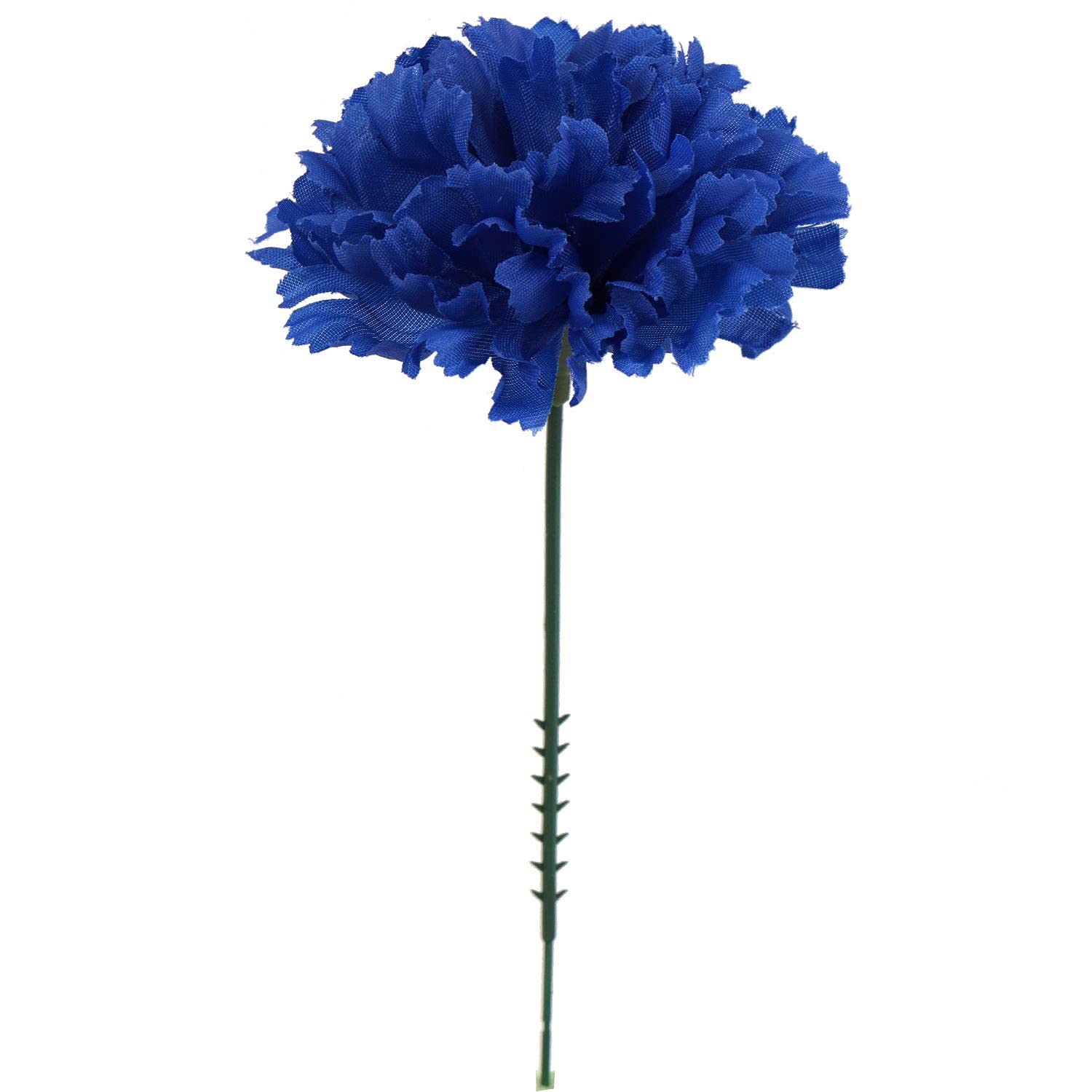 Larksilk Carnations Artificial Flowers - Fake Flowers for Easter Decorations, Spring Decor, Wedding Decor, Floral Backdrop - Fake Carnations, 5" Floral Stems, 3.5" Heads, Royal Blue, 100 Pieces