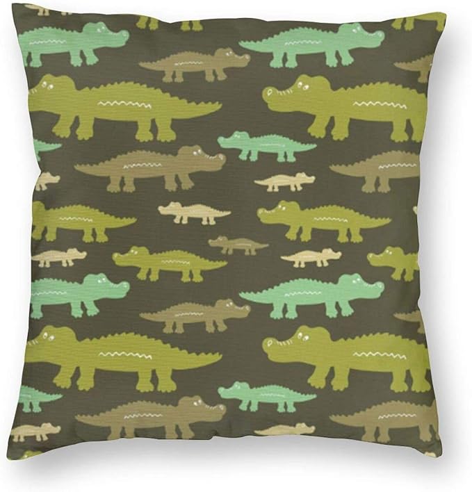 Jungle Wilderness con cocodrilos Savannah Animals Throw Pillow Fundas