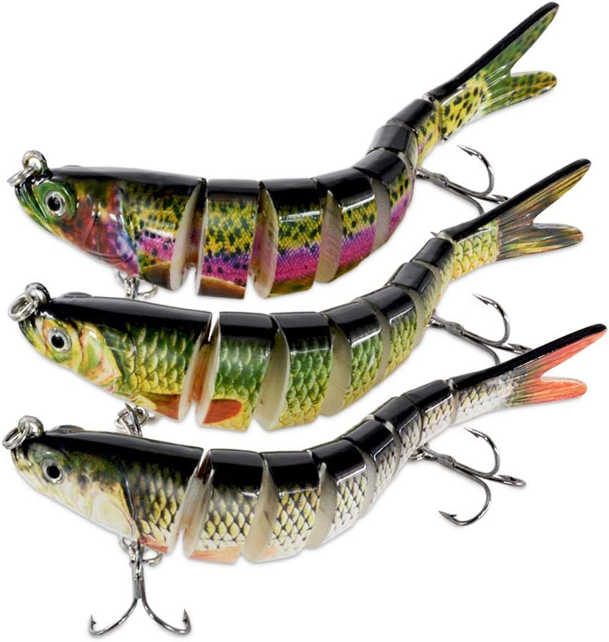ROSE KULI Fishing Lures Lifelike Bass Lures Multi Jointed Swimbaits Slow Sinking Hard Bait Fishing Tackle Kits