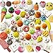 Trasfit 10 Pieces Random Squishy Charms Kawaii Soft Foods Squishies Cake/Panda/Bread/Buns Phone Charm Key Chain Strap