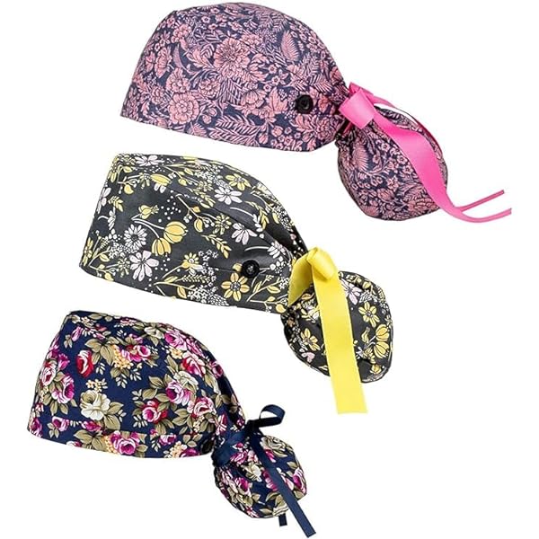 thumbnail image 2 of Working Bouffant Hats With Sweatband - Adjustable Tie-Back For Women & Men 2 of 13