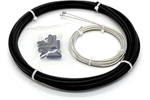 WIROJ Road Mountain Bike Bicycle Cycling Shifter Cable Housing Kit Set, Package Includes: 2 x 1.8m Shift Cables 1 x 3m Shift housing 8 x ferrules 12 x Cable end caps, Cable housing 4mm