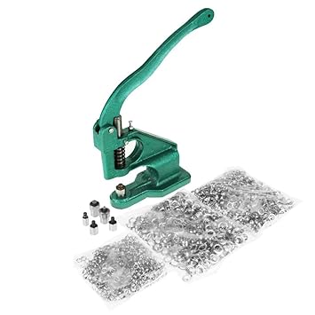 EBTOOLS Ösenpresse, Handpresse Ösenzangen Maschine Tüllenmaschine Ösenmaschine Druckknopfpresse mit 3 stirbt & 1500 stück öse