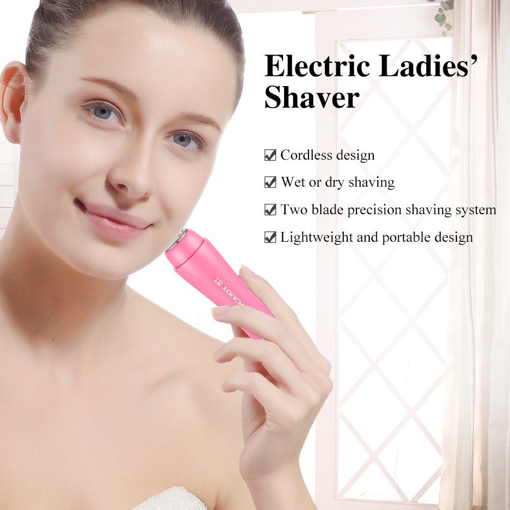 TOUCHBeauty Bikini Trimmer 2 in 1 Women Hair Shaver Removal Electric Razor for Wet and Dry Shaving, Great for Body Face Bikini Arm Areas TB-1653