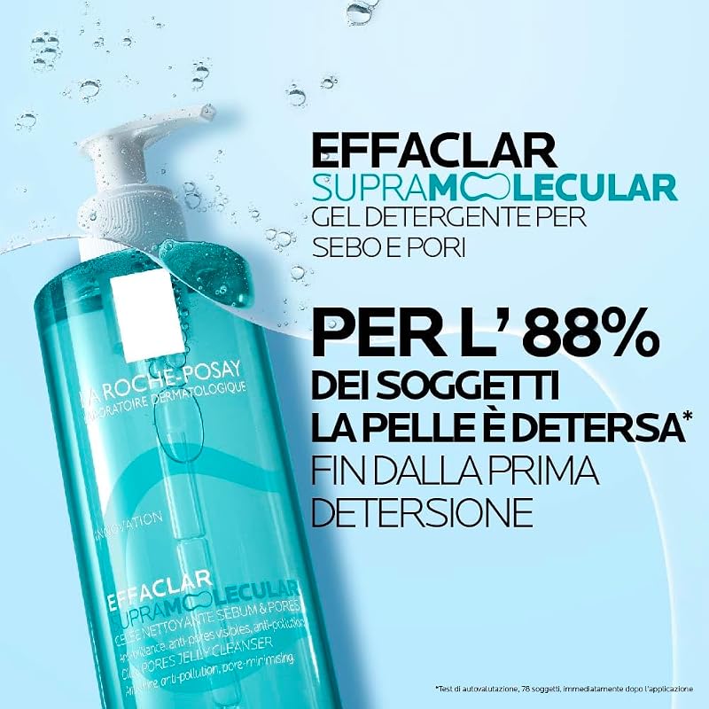 La Roche Posay Effaclar Supermolecular Gel Detergente Sebo e Pori, 400 ml