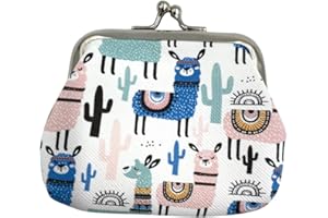 MDSTYLE Kiss-Lock Coin Purse for Women, Girls, Kids - Cute Change Purses - Small Coin Pouch - Mini Change Holder - Tiny Coin Wallet (Alpaca)