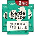 Kettle and Fire Coconut Curry & Lime Chicken Bone Broth, Keto, Paleo, and Whole 30 Approved, Gluten Free, High in Protein and Collagen, 3 Pack