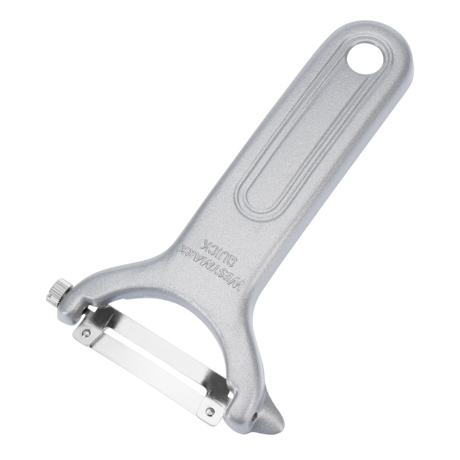 Westmark Vegetable/Asparagus Swivel Peeler, Quick, Curved Stainless Steel Blade, Aluminium Coating, 60952270