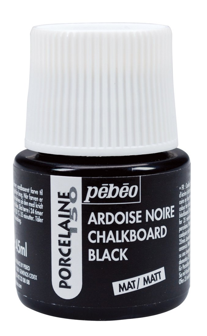 Pebeo 1-Piece 45ml Pebeo Porcelaine 150 China Paint 45-Milliliter Bottle, Chalkboard Black,Chalkboard Black