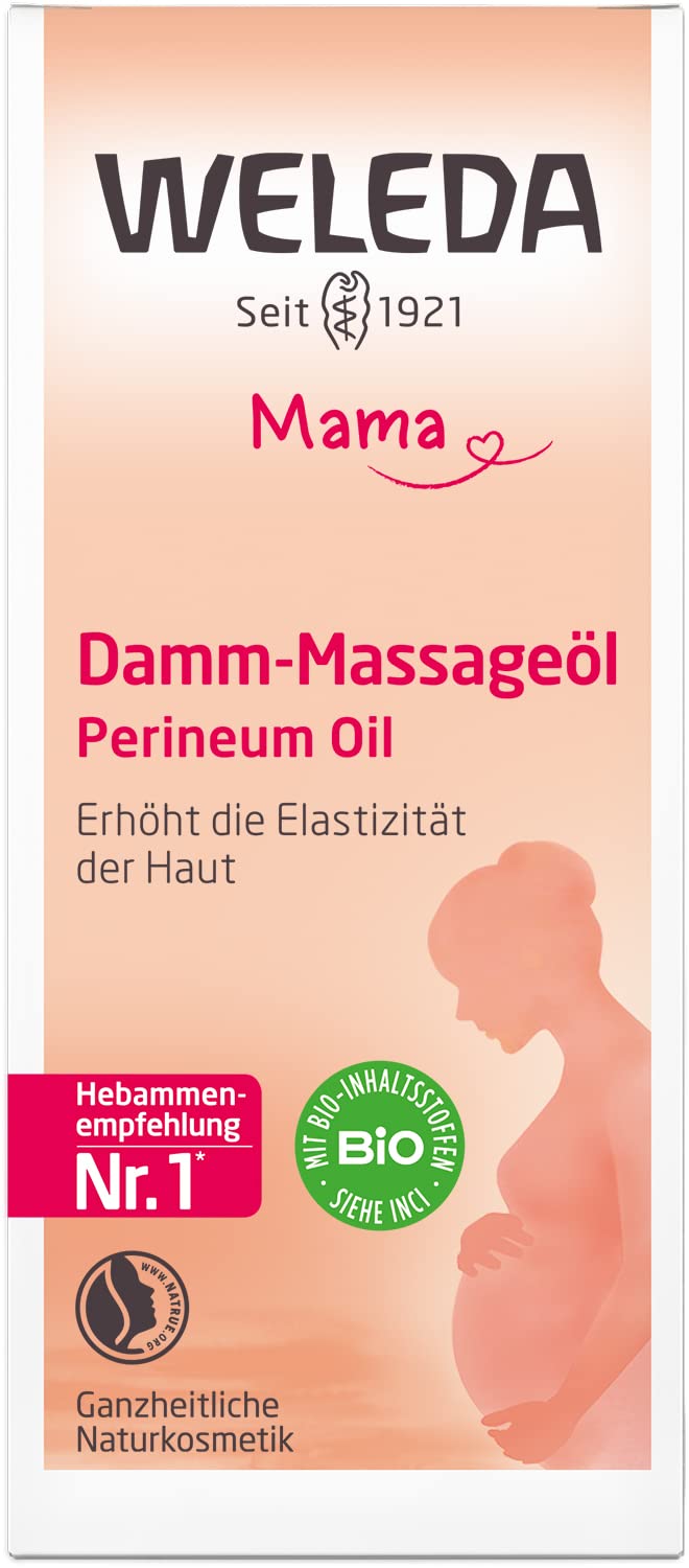WELEDA Bio Mama Damm Massageöl - veganes Naturkosmetik Schwangerschaftsöl mit Jojobaöl & Sesamöl beugt Dammrissen bei der Geburt vor - Hautpflege Körperöl erhöht die Elastizität der Haut (1x 50ml) 3