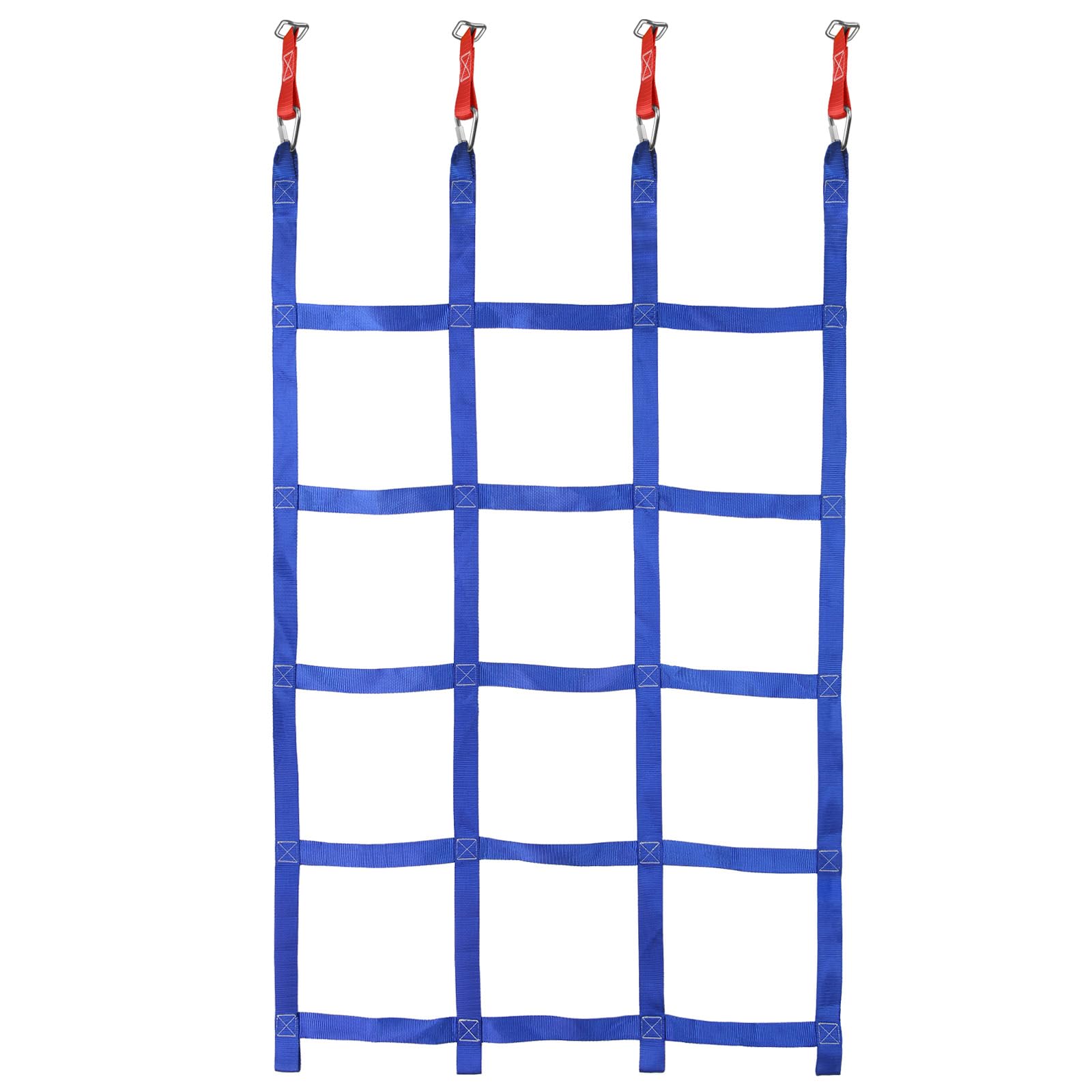 ALPIDEX Ninja Kids Slackline Obstacles Set Gymnastic Rings Rope Knots Swing Climbing Ladder Accessories Extendable Warrior Course, Stil:Kletternetz